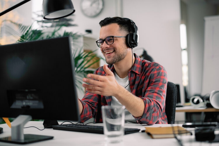 Team leader on a conference call